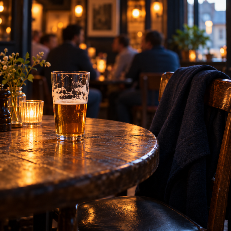 A quiet evening at a British pub